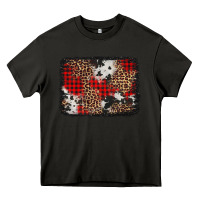 Asphalt distressed cowhide leopard christmas background Heavy Core Tee - Jasminsmagicworld