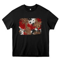 Black distressed cowhide leopard christmas background Heavy Core Tee - Jasminsmagicworld
