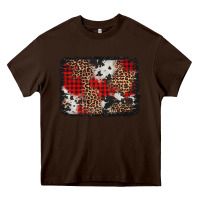 Chocolate Brown distressed cowhide leopard christmas background Heavy Core Tee - Jasminsmagicworld
