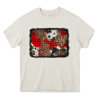 Cream distressed cowhide leopard christmas background Heavy Core Tee - Jasminsmagicworld