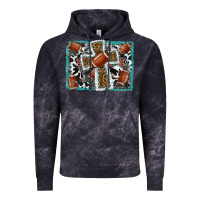 Football Cross Aztec Leopard Background Vintage Hoodie | Teevron