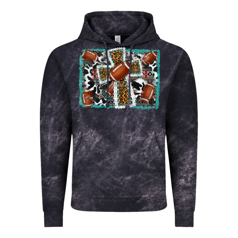 Football Cross Aztec Leopard Background Vintage Hoodie by RanaPortraitStore | Teevron
