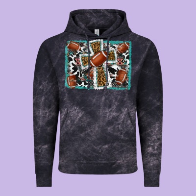 Football Cross Aztec Leopard Background Vintage Hoodie Designed By Ranaportraitstore