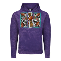 Cloud Purple football cross aztec leopard background Vintage Hoodie - RanaPortraitStore