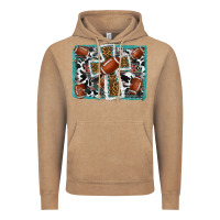 Vintage Coffee football cross aztec leopard background Vintage Hoodie - RanaPortraitStore