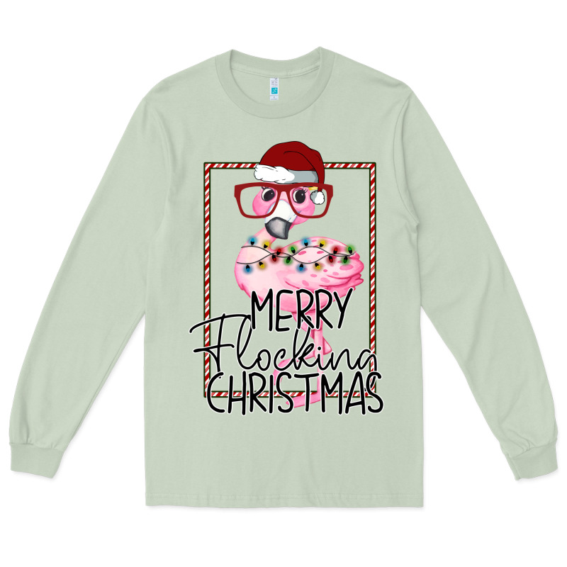 Merry Flock Christmas Flamingo Christmas Long Sleeve Tee by Bettercallsaul | Teevron