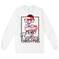 White Merry Flock Christmas Flamingo Christmas Long Sleeve Tee - Bettercallsaul