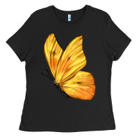 Black Flying Cloudless Sulphur Butterfly Ladies Tee - LillyAllenDesigns
