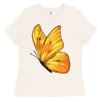 Bone Flying Cloudless Sulphur Butterfly Ladies Tee - LillyAllenDesigns