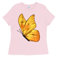 Bubblegum Pink Flying Cloudless Sulphur Butterfly Ladies Tee - LillyAllenDesigns