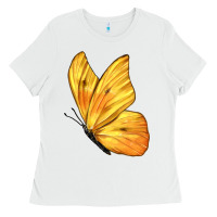 White Flying Cloudless Sulphur Butterfly Ladies Tee - LillyAllenDesigns