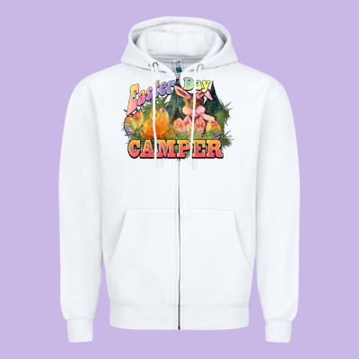 Easter Day Camper Zipper Hoodie Designed By Howdyjamesfarm