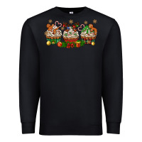 Black christmas cupcake with gingerbreads bbs Premium Sweatshirt - BundleAndBundleShop