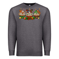 Charcoal Heather christmas cupcake with gingerbreads bbs Premium Sweatshirt - BundleAndBundleShop