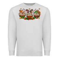 Dove Grey christmas cupcake with gingerbreads bbs Premium Sweatshirt - BundleAndBundleShop