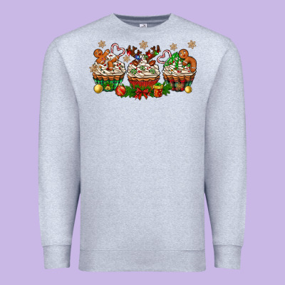 Christmas Cupcake With Gingerbreads Bbs Premium Sweatshirt Designed By Bundleandbundleshop