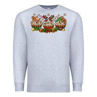 Heather Grey christmas cupcake with gingerbreads bbs Premium Sweatshirt - BundleAndBundleShop