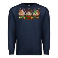 Navy christmas cupcake with gingerbreads bbs Premium Sweatshirt - BundleAndBundleShop