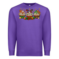 Purple christmas cupcake with gingerbreads bbs Premium Sweatshirt - BundleAndBundleShop