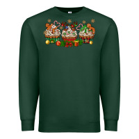 Sports Green christmas cupcake with gingerbreads bbs Premium Sweatshirt - BundleAndBundleShop