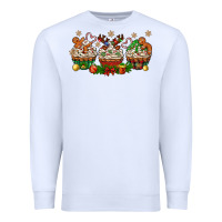 White christmas cupcake with gingerbreads bbs Premium Sweatshirt - BundleAndBundleShop