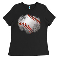 Black leopard baseball patch Ladies Tee - Jasminsmagicworld