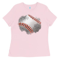 Bubblegum Pink leopard baseball patch Ladies Tee - Jasminsmagicworld