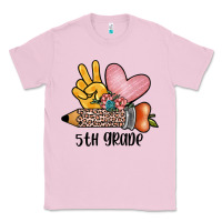 Bubblegum Pink peace love 5th grade Classic Tee - JahusDesignShop