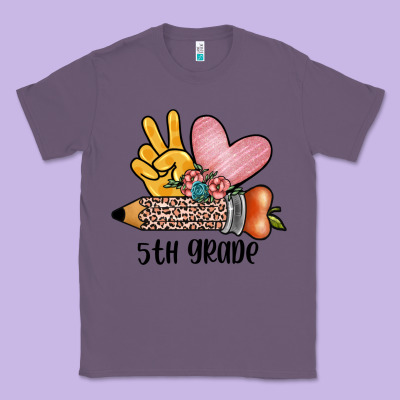 Peace Love 5th Grade Classic Tee Designed By Jahusdesignshop