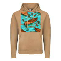 Vintage Camel Lake Canoe And Fish With Reeds And Leopard Seamless Pattern Bbs Vintage Hoodie - BundleAndBundleShop