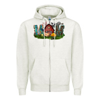 Oatmeal Heather Barn Mom Mother's Day Zipper Hoodie - CowGirlArtShop