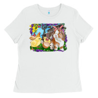 White easter farm chicks and bunny Ladies Tee - RanaPortraitStore