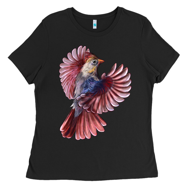 Flying Northern Cardinal Bird Ladies Tee by LillyAllenDesigns | Teevron
