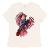 Bone Flying Northern Cardinal Bird Ladies Tee - LillyAllenDesigns