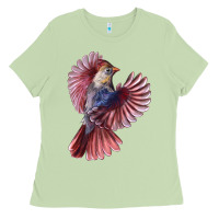 Matcha Flying Northern Cardinal Bird Ladies Tee - LillyAllenDesigns