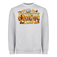 Heather Grey Thanksgiving Cooking Crew Heavyweight Sweatshirt - texasbilliewilder