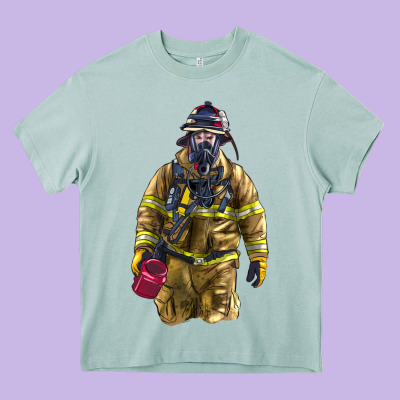 Firefighter Heavy Core Tee Designed By Lillyallendesigns