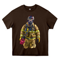 Chocolate Brown Firefighter Heavy Core Tee - LillyAllenDesigns