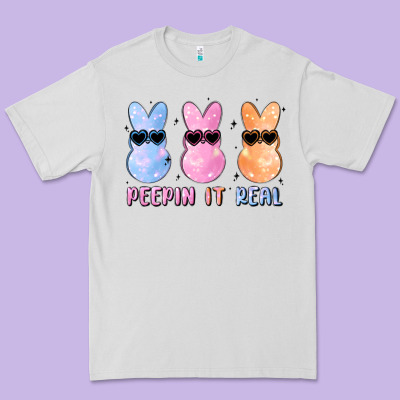 Peepin It Real Easter Glitter Premium Tee Designed By Maliassmallbusiness
