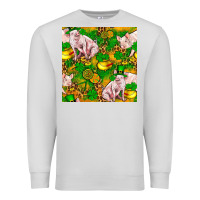 Dove Grey St. Patrick's Day Pig And Candy Pot Of Gold Premium Sweatshirt - FaDigitalArtStudio