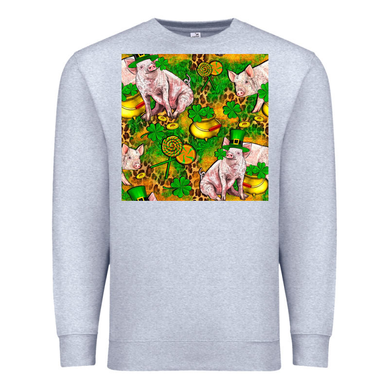 St. Patrick's Day Pig And Candy Pot Of Gold Premium Sweatshirt by FaDigitalArtStudio | Teevron