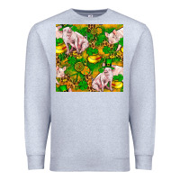 Heather Grey St. Patrick's Day Pig And Candy Pot Of Gold Premium Sweatshirt - FaDigitalArtStudio