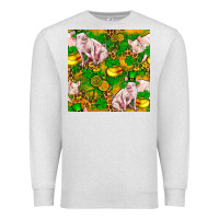 Oatmeal Heather St. Patrick's Day Pig And Candy Pot Of Gold Premium Sweatshirt - FaDigitalArtStudio