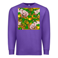Purple St. Patrick's Day Pig And Candy Pot Of Gold Premium Sweatshirt - FaDigitalArtStudio