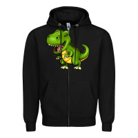 Black Cartoon T-Rex Zipper Hoodie - HowdyJamesFarm