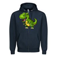 Navy Cartoon T-Rex Zipper Hoodie - HowdyJamesFarm