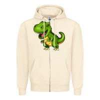 Sandshell Cartoon T-Rex Zipper Hoodie - HowdyJamesFarm