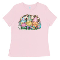 Bubblegum Pink Easter Day gnomes Ladies Tee - NancyCooperArtShop