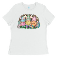 White Easter Day gnomes Ladies Tee - NancyCooperArtShop