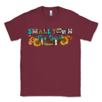 Burgundy small town big spirit Classic Tee - BundleAndBundleShop